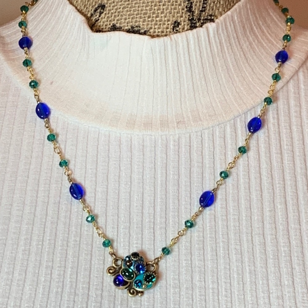 Emerald Mosaic Swirl Necklace - Picture 1 of 3